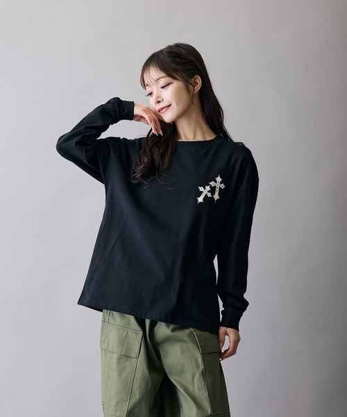 RUSS-K(ラスケー)の「【RUSS-K】別注 プリント 長袖Tシャツ(Tシャツ/カットソー・メンズ・ブラック/ホワイト系/ホワイト/ホワイト系1/ブラック系/ブラック系1・X-LARGE/LARGE/MEDIUM/SMALL)」の7枚目の写真