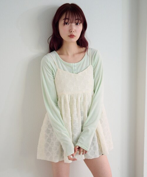 Kastane(カスタネ)の「フラワージャガードチュニック(チュニック・レディース・ブラック/アイボリー・FREE)」の5枚目の写真