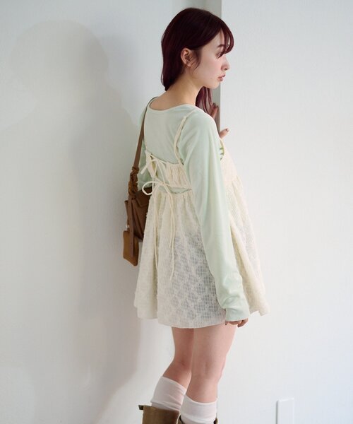 Kastane(カスタネ)の「フラワージャガードチュニック(チュニック・レディース・ブラック/アイボリー・FREE)」の7枚目の写真