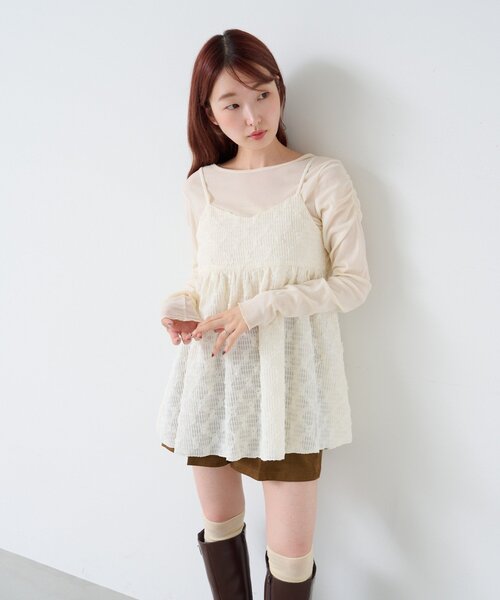 Kastane(カスタネ)の「フラワージャガードチュニック(チュニック・レディース・ブラック/アイボリー・FREE)」の11枚目の写真