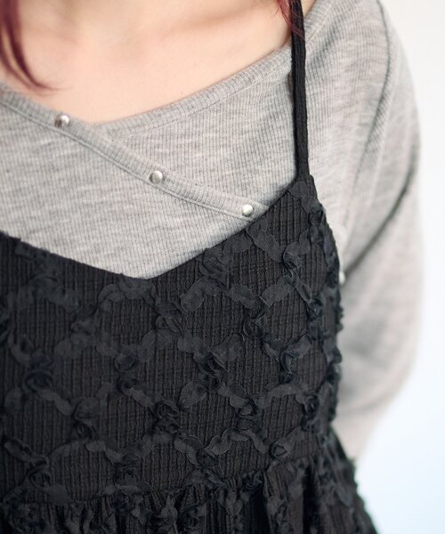 Kastane(カスタネ)の「フラワージャガードチュニック(チュニック・レディース・ブラック/アイボリー・FREE)」の18枚目の写真