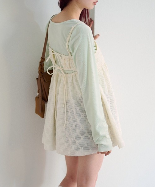 Kastane(カスタネ)の「フラワージャガードチュニック(チュニック・レディース・ブラック/アイボリー・FREE)」の1枚目の写真