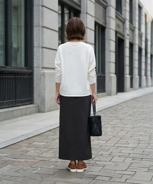 STYLE DELI（スタイルデリ）の「サラッと綿混Uネックニットトップス（ニット/セーター・レディース・ミント/ライトグレー/ホワイト・FREE）」の13枚目の写真