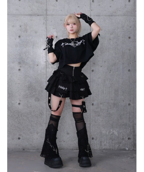 Amilige(アミリージュ)の「Stitched Bearプリントクロップドトップス【2way着用可能】(Tシャツ/カットソー・レディース・ブラック系その他/ブラック/ホワイト系その他・FREE)」の13枚目の写真