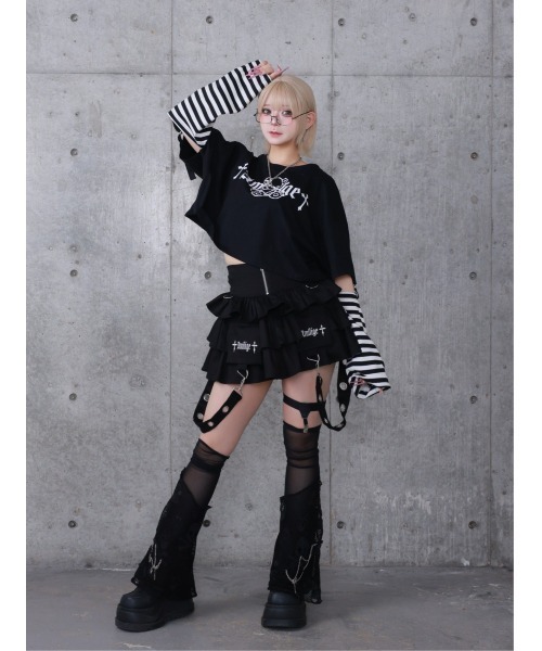 Amilige(アミリージュ)の「Stitched Bearプリントクロップドトップス【2way着用可能】(Tシャツ/カットソー・レディース・ブラック系その他/ブラック/ホワイト系その他・FREE)」の15枚目の写真