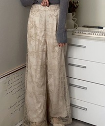 merrylatte | フラワー刺繍 シアーパンツ(その他パンツ)