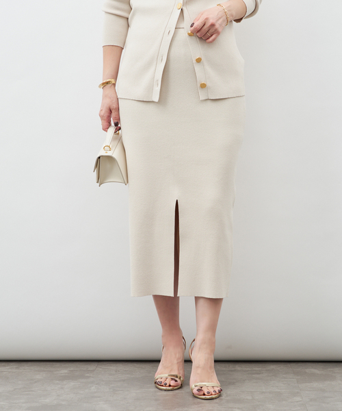 Deuxieme Classe（ドゥーズィエムクラス）の「*DINER RIB タイトスカート（スカート・レディース・ブラック/ベージュ/ダークグリーン・38/36/34）」の2枚目の写真