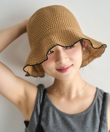 mil（ミル）の「ウェーブ クロシェ バケットハット / バイカラーパイピング スカラップ 【587244】（ハット）」