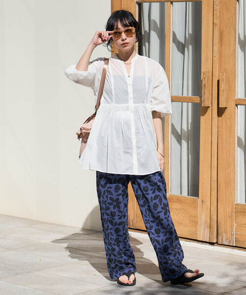 FREAK'S STORE(フリークスストア)の「インドボイル キーネック チュニックブラウス/スキッパーブラウス(シャツ/ブラウス・レディース・オフホワイト/レモンイエロー/ピンク/ブラック/ネイビー・フリ-)」の22枚目の写真