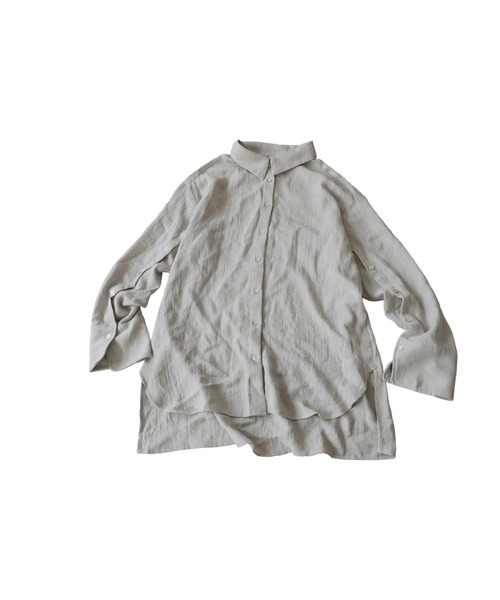 antiqua(アンティカ)の「リネンライク シャツ(シャツ/ブラウス・レディース・グレイッシュベージュ/ブラック/ホワイト・ONESIZE)」の17枚目の写真