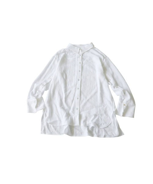 antiqua(アンティカ)の「リネンライク シャツ(シャツ/ブラウス・レディース・グレイッシュベージュ/ブラック/ホワイト・ONESIZE)」の15枚目の写真