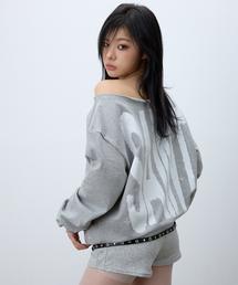 EEERRR（イイイ・アールアールアール）の「Needlework point one shoulder sweatshirt (Melange)（Tシャツ/カットソー）」