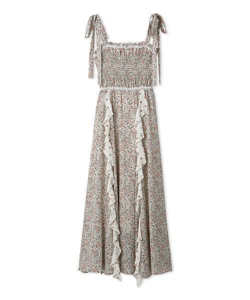 FRAY I.D（フレイアイディー）の「【LIBERTY×FRAY I.D】ラッフルキャミソールドレス（ドレス・レディース・グリーン/ブラック/アイボリー・1/0）」の2枚目の写真