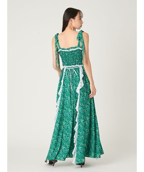 FRAY I.D（フレイアイディー）の「【LIBERTY×FRAY I.D】ラッフルキャミソールドレス（ドレス・レディース・グリーン/ブラック/アイボリー・1/0）」の5枚目の写真