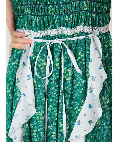 FRAY I.D（フレイアイディー）の「【LIBERTY×FRAY I.D】ラッフルキャミソールドレス（ドレス・レディース・グリーン/ブラック/アイボリー・1/0）」の12枚目の写真