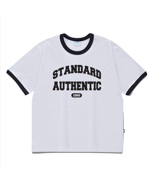 1989STANDARD(1989スタンダード)の「AUTHENTIC クールコットンリンガー半袖(SRSSTD-0007)(Tシャツ/カットソー・メンズ・ライトグレー/ブラック/アイボリー/ブルー・LARGE/MEDIUM/X-LARGE)」の1枚目の写真