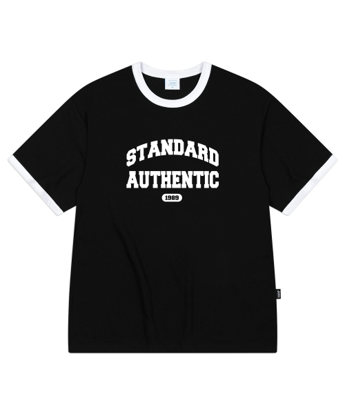 1989STANDARD(1989スタンダード)の「AUTHENTIC クールコットンリンガー半袖(SRSSTD-0007)(Tシャツ/カットソー・メンズ・ライトグレー/ブラック/アイボリー/ブルー・LARGE/MEDIUM/X-LARGE)」の5枚目の写真