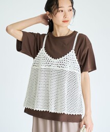 coen（コーエン）の「【セットアイテム】クロシェキャミセットT（Tシャツ/カットソー）」