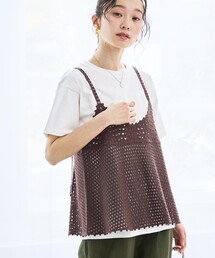 coen（コーエン）の「【セットアイテム】クロシェキャミセットT（Tシャツ/カットソー）」