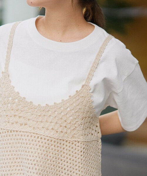 coen(コーエン)の「【再入荷 / 新色登場 / セットアイテム】クロシェキャミセットT(Tシャツ/カットソー・レディース・オフホワイト/ライトグレー/ブラウン/ダークグレー/その他1/その他3/その他2・M/L)」の14枚目の写真