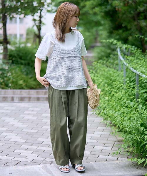coen(コーエン)の「【再入荷 / 新色登場 / セットアイテム】クロシェキャミセットT(Tシャツ/カットソー・レディース・オフホワイト/ライトグレー/ブラウン/ダークグレー/その他1/その他3/その他2・M/L)」の13枚目の写真