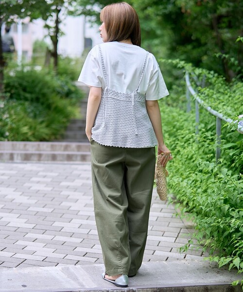 coen(コーエン)の「【再入荷 / 新色登場 / セットアイテム】クロシェキャミセットT(Tシャツ/カットソー・レディース・オフホワイト/ライトグレー/ブラウン/ダークグレー/その他1/その他3/その他2・M/L)」の12枚目の写真