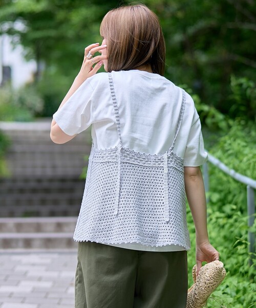 coen(コーエン)の「【再入荷 / 新色登場 / セットアイテム】クロシェキャミセットT(Tシャツ/カットソー・レディース・オフホワイト/ライトグレー/ブラウン/ダークグレー/その他1/その他3/その他2・M/L)」の10枚目の写真