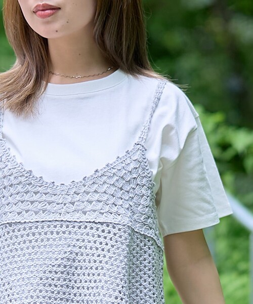coen(コーエン)の「【再入荷 / 新色登場 / セットアイテム】クロシェキャミセットT(Tシャツ/カットソー・レディース・オフホワイト/ライトグレー/ブラウン/ダークグレー/その他1/その他3/その他2・M/L)」の9枚目の写真