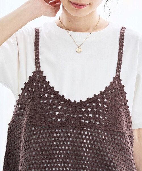 coen(コーエン)の「【再入荷 / 新色登場 / セットアイテム】クロシェキャミセットT(Tシャツ/カットソー・レディース・オフホワイト/ライトグレー/ブラウン/ダークグレー/その他1/その他3/その他2・M/L)」の22枚目の写真