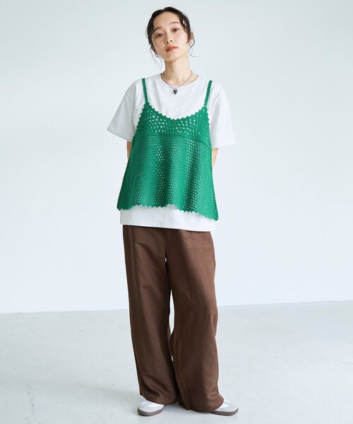 coen(コーエン)の「【再入荷 / 新色登場 / セットアイテム】クロシェキャミセットT(Tシャツ/カットソー・レディース・オフホワイト/ライトグレー/ブラウン/ダークグレー/その他1/その他3/その他2・M/L)」の20枚目の写真