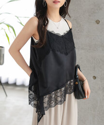 Petitle（プチレ）の「[ 低身長向けサイズ ] サテンレースキャミソール（キャミソール）」