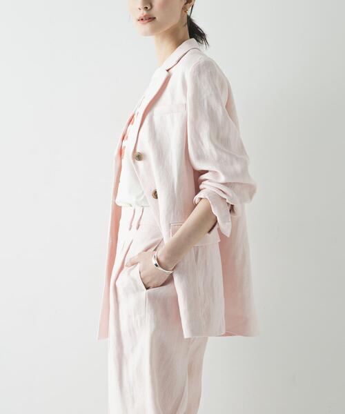 URBAN RESEARCH（アーバンリサーチ）の「オックスリネンテーラードジャケット（その他アウター・レディース・ライトピンク/ライトベージュ・FREE）」の6枚目の写真
