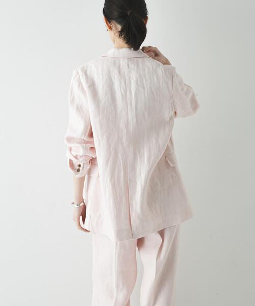 URBAN RESEARCH（アーバンリサーチ）の「オックスリネンテーラードジャケット（その他アウター・レディース・ライトピンク/ライトベージュ・FREE）」の8枚目の写真