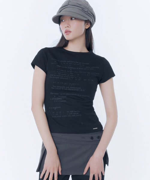 Miseki SEOUL(ミセキソウル)の「Blur quote short sleeve BLACK(Tシャツ/カットソー・レディース・その他・1/2)」の1枚目の写真