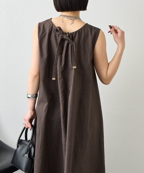 Jena espace merveilleux(ジェナ エスパスメルヴェイユ)の「2WAYリネンリボンワンピ(ワンピース・レディース・レッド/ベージュ/イエロー/チャコールグレー・FREE)」の6枚目の写真