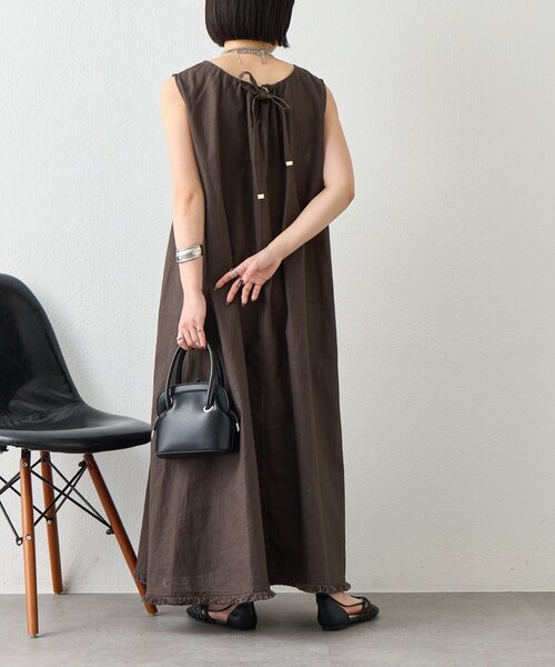Jena espace merveilleux(ジェナ エスパスメルヴェイユ)の「2WAYリネンリボンワンピ(ワンピース・レディース・レッド/ベージュ/イエロー/チャコールグレー・FREE)」の8枚目の写真