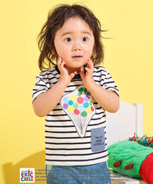 ERIC CARLE（エリックカール）の「【絵本コラボ-はらぺこあおむし-】無地&ボーダー柄半袖Tシャツ(80~120cm)（Tシャツ/カットソー）」