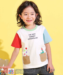 ERIC CARLE（エリックカール）の「【絵本コラボ-はらぺこあおむし-】無地&ボーダー柄半袖Tシャツ(80~120cm)（Tシャツ/カットソー）」
