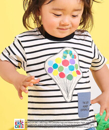 ERIC CARLE（エリックカール）の「【絵本コラボ-はらぺこあおむし-】無地&ボーダー柄半袖Tシャツ(80~120cm)（Tシャツ/カットソー）」