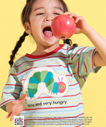 ERIC CARLE（エリックカール）の「【絵本コラボ-はらぺこあおむし-】無地&ボーダー柄半袖Tシャツ(80~120cm)（Tシャツ/カットソー）」