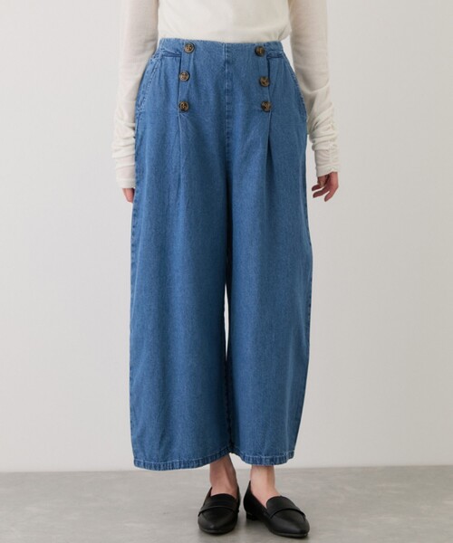 Jayro(ジャイロ)の「7.1ozデニムWボタンワイドパンツ(デニムパンツ・レディース・ブルー系その他4/ブルー系その他/ブルー系その他6・M)」の3枚目の写真