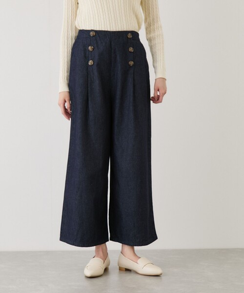Jayro(ジャイロ)の「7.1ozデニムWボタンワイドパンツ(デニムパンツ・レディース・ブルー系その他4/ブルー系その他/ブルー系その他6・M)」の4枚目の写真