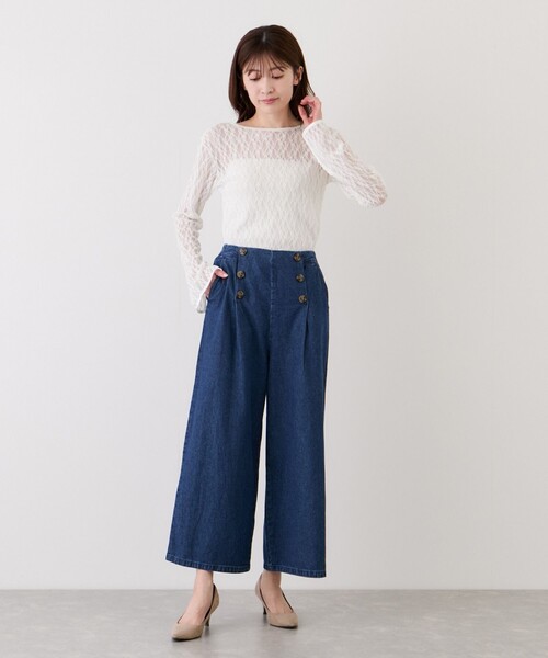 Jayro(ジャイロ)の「7.1ozデニムWボタンワイドパンツ(デニムパンツ・レディース・ブルー系その他4/ブルー系その他/ブルー系その他6・M)」の14枚目の写真
