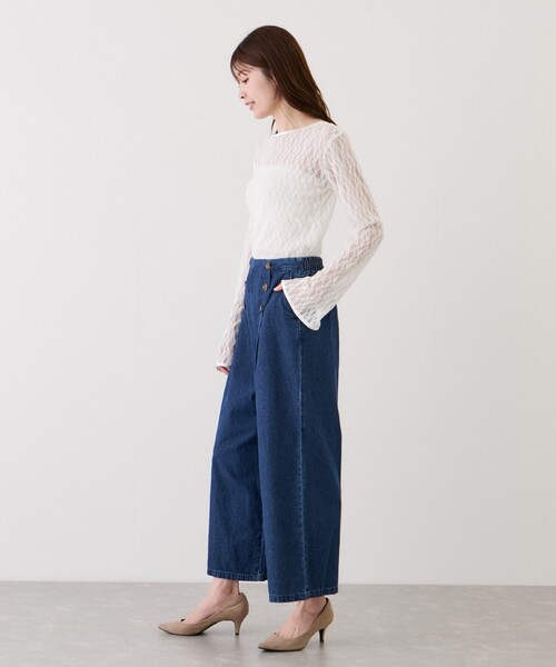 Jayro(ジャイロ)の「7.1ozデニムWボタンワイドパンツ(デニムパンツ・レディース・ブルー系その他4/ブルー系その他/ブルー系その他6・M)」の16枚目の写真