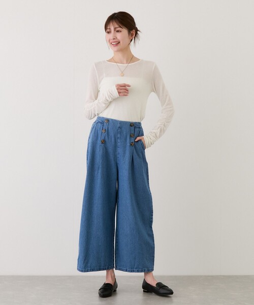 Jayro(ジャイロ)の「7.1ozデニムWボタンワイドパンツ(デニムパンツ・レディース・ブルー系その他4/ブルー系その他/ブルー系その他6・M)」の22枚目の写真
