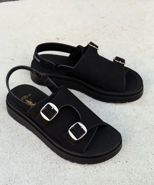 U.S. POLO ASSN.(ユーエスポロアッスン)の「【U.S. POLO ASSN./ユーエスポロアッスン】ダブルベルト プラットフォーム コンフォートサンダル(サンダル・レディース・ダークブラウン/ブラック/ベージュ・L/S/M)」の9枚目の写真
