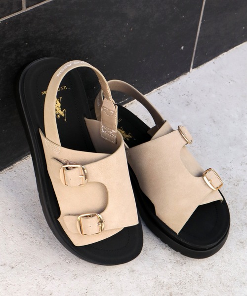 U.S. POLO ASSN.(ユーエスポロアッスン)の「【U.S. POLO ASSN./ユーエスポロアッスン】ダブルベルト プラットフォーム コンフォートサンダル(サンダル・レディース・ダークブラウン/ブラック/ベージュ・L/S/M)」の10枚目の写真