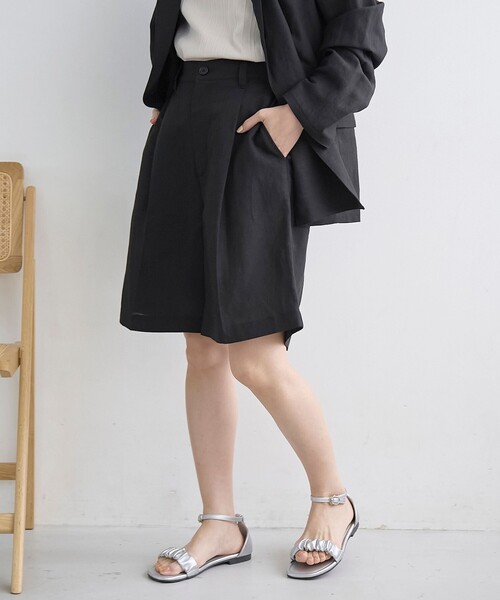 coen(コーエン)の「【接触冷感】リネンレーヨンショートパンツ(インフルエンサー紹介アイテム)(その他パンツ・レディース・ブラック/その他1・L/M)」の7枚目の写真