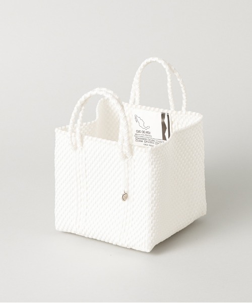 OJO DE MEX（オホデメックス）の「OJO DE MEX｜オホデメックス メルカドトートバッグXS Cube（かごバッグ・レディース・ブラック/オフホワイト・X-SMALL）」の7枚目の写真