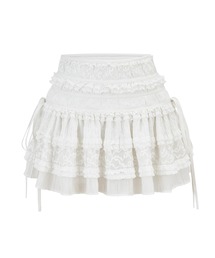 andwang（アンドワン）の「Ribbon Frill Shirring Skirt（スカート）」